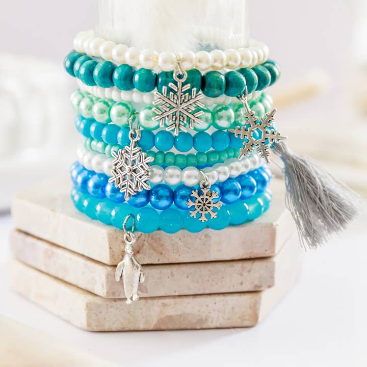 Handmade Beaded Bracelets Set - Winter Wonderland for wholesale by Bohemian Bracelets