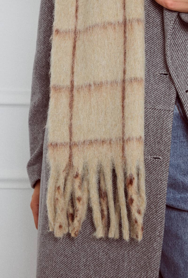 BYREN | ÉLINE L'ATELIER - Wholesale Scarf - Women's - Checked wool scarf FL214DF8