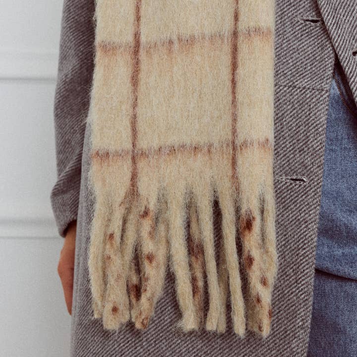 BYREN | ÉLINE L'ATELIER - Wholesale Scarf – Women's - Checked wool scarf FL214DF8