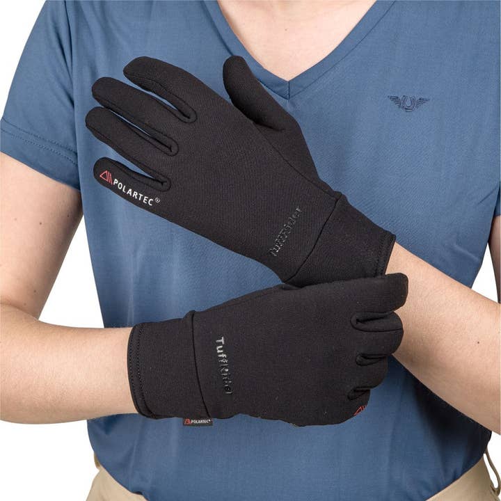 Black TuffRider Ladies Polartec Power Stretch Riding Gloves for wholesale on Faire