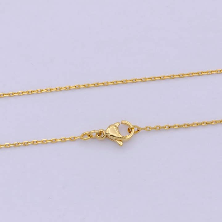 Dainty 24K Gold Filled Cable Chain Necklace 17.5 inch for Woman Jewelry | WA-806 Clearance Pricing for wholesale by Aim Eternal