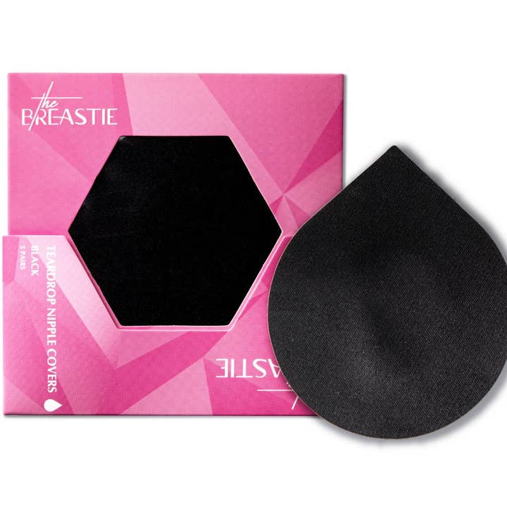 Nipple Cover (Teardrop - Black) - Don’t Cry, We’ve Got You Covered! for wholesale by The Breastie