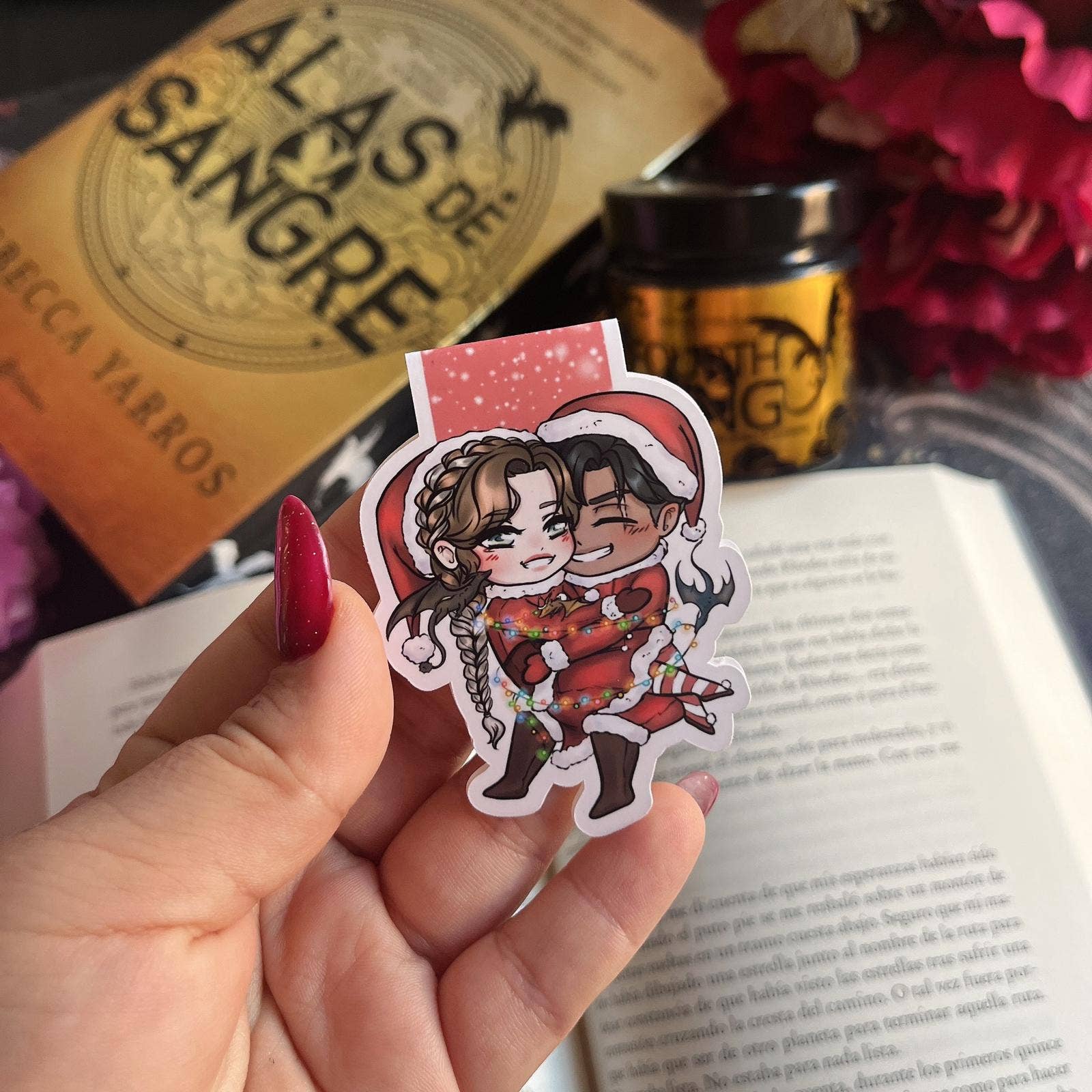 Alsace’s Art - Wholesale Sticker - Kerstbladwijzer Violet & Xaden.0