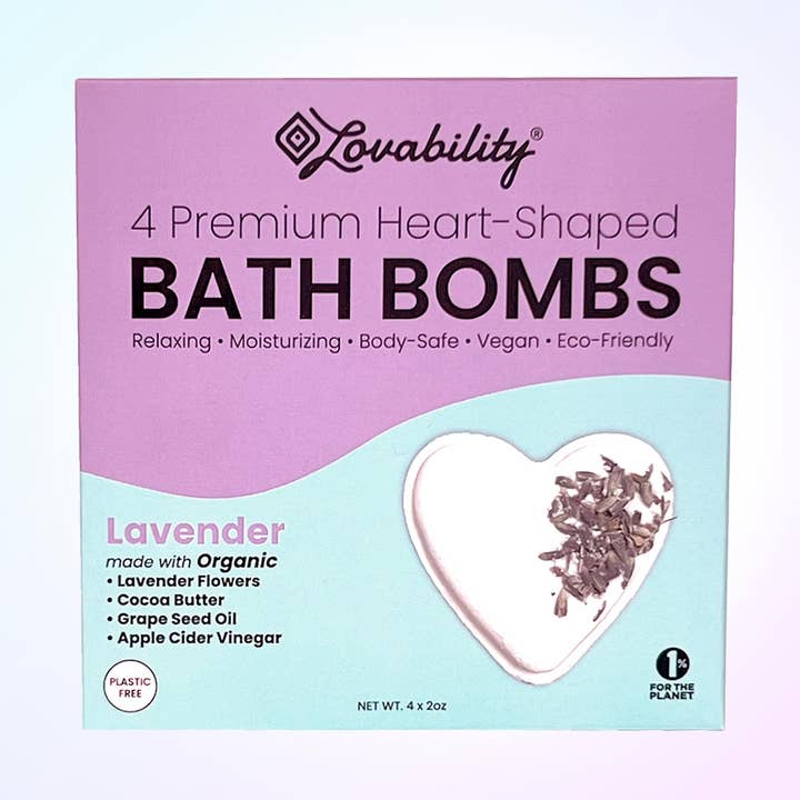 Lovability Heart-Shaped Bath Bombs for wholesale by Lovability