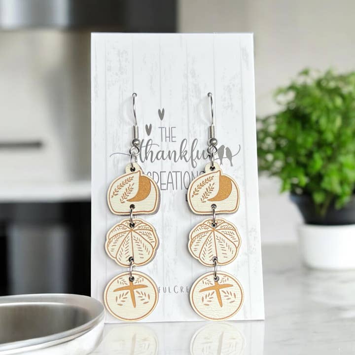 Sourdough Bread Earrings Gift for Baker for wholesale by The Thankful Creations LLC