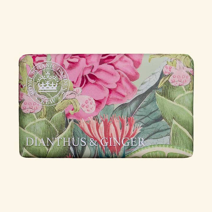 Kew Gardens Dianthus and Ginger Soap for wholesale by The English Soap Company