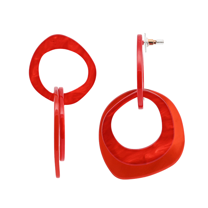 AMORINO SRL - Wholesale Dangle Earrings - ACRYLIC HOOP DANGLE EARRINGS - FT2456A4844