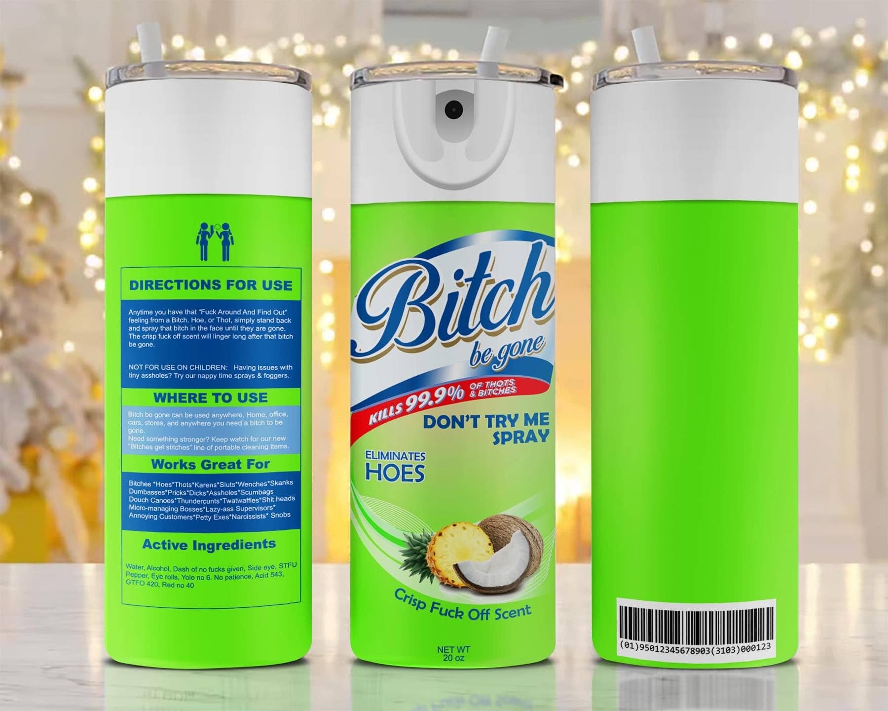 WST Wholesale - Wholesale Insulated Mug/Tumbler - Bitch Be Gone Spray 20oz Skinny Tumbler2