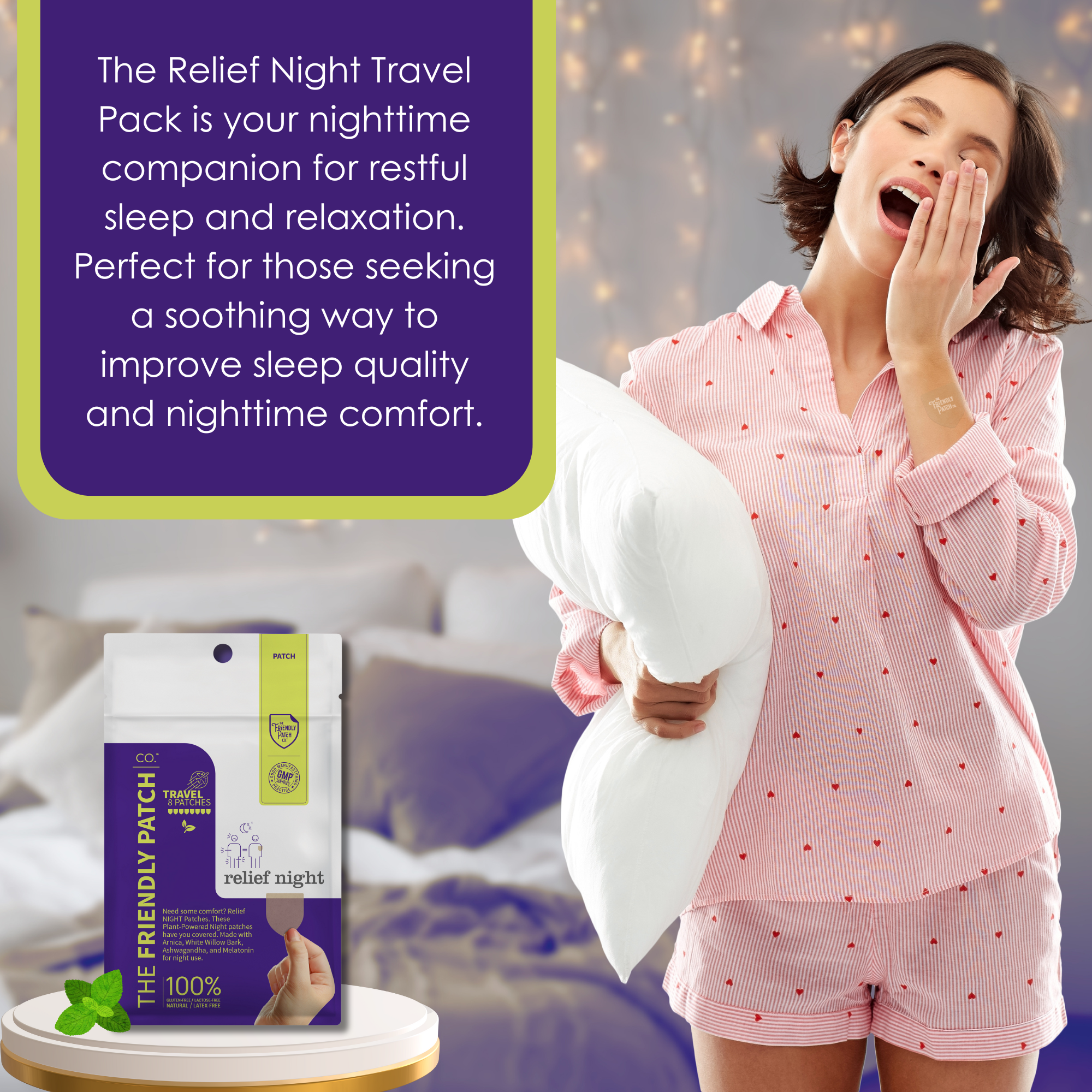 Friendly Patch CO - Wholesale Pain Relief Spray/Cream - Relief Night Pain Patch - Arnica, Melatonin, menthol 8 pack7