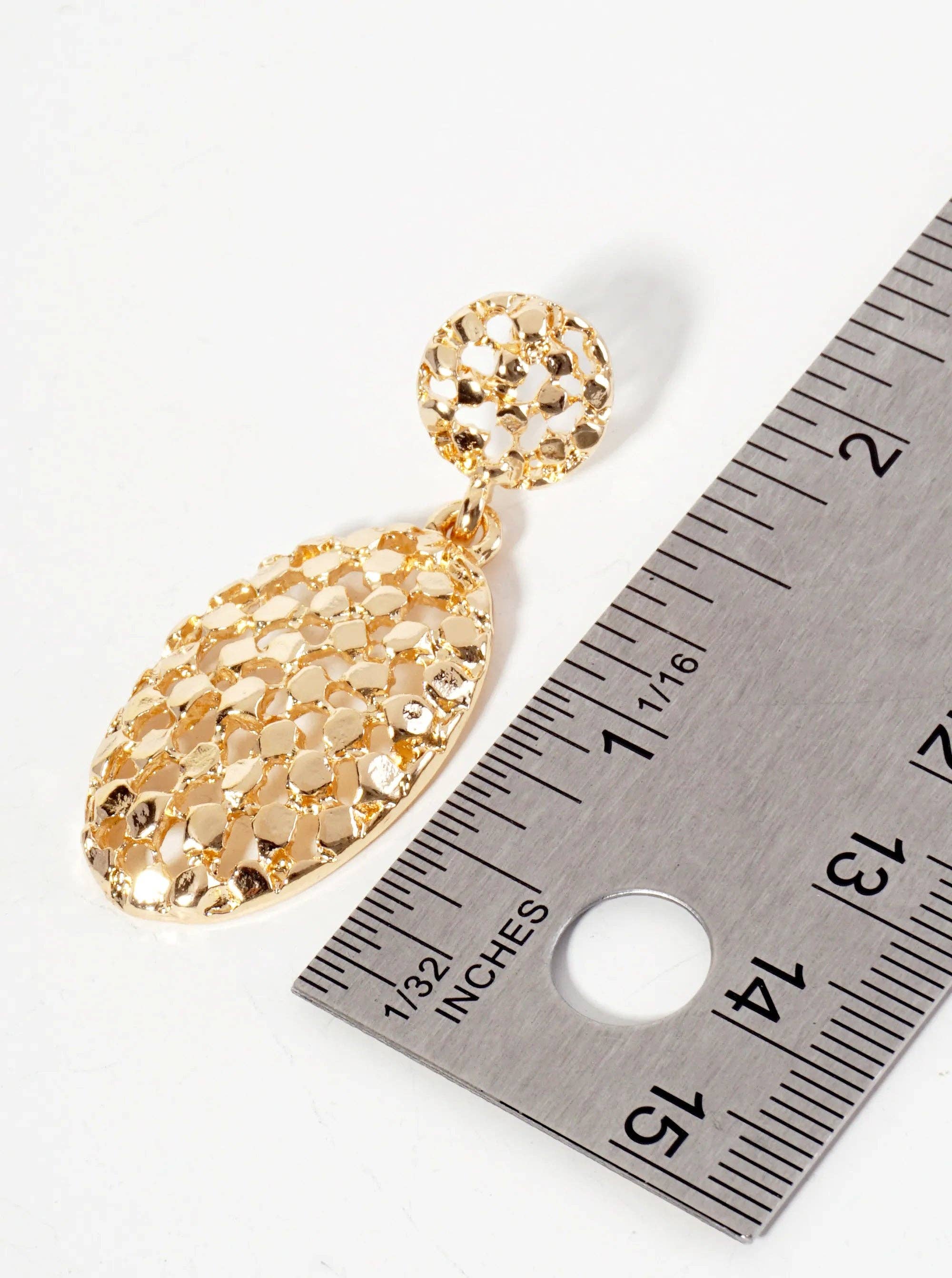 Wild Honey - Wholesale Dangle Earrings - Intricate Filigree Oval Drop Dangle Post Earrings5