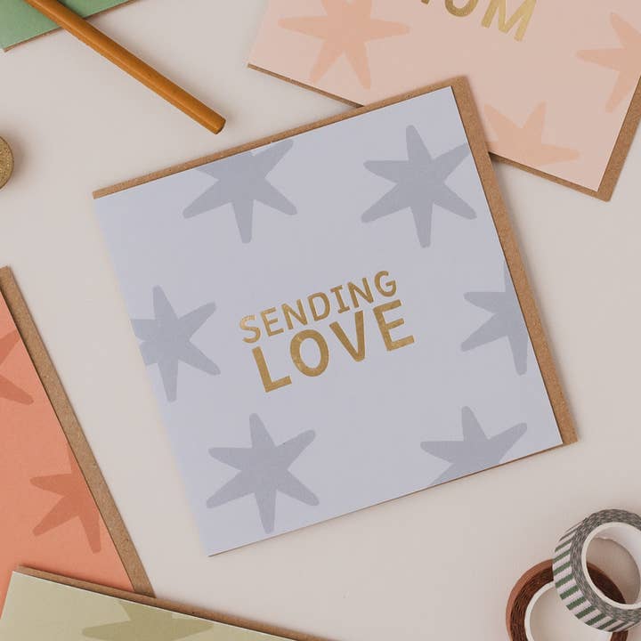 Carte d'amour avec feuille d'or pour la vente par lil wabbit