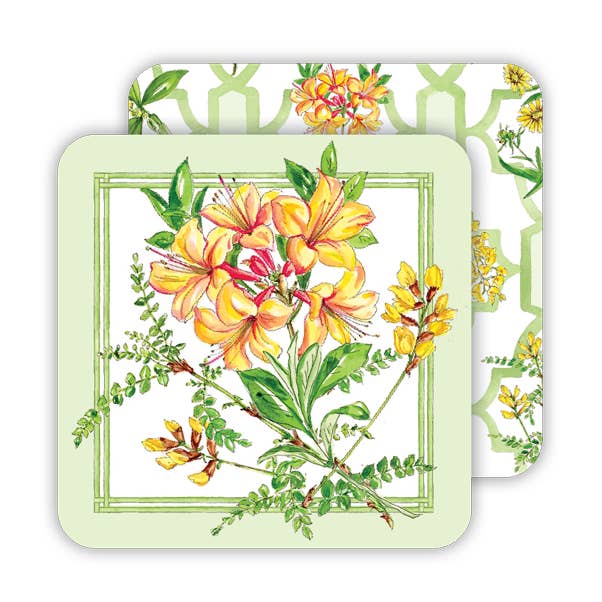 RosanneBeck Collections - Wholesale Coasters - Handpainted Pontic Azalea Square Coaster0