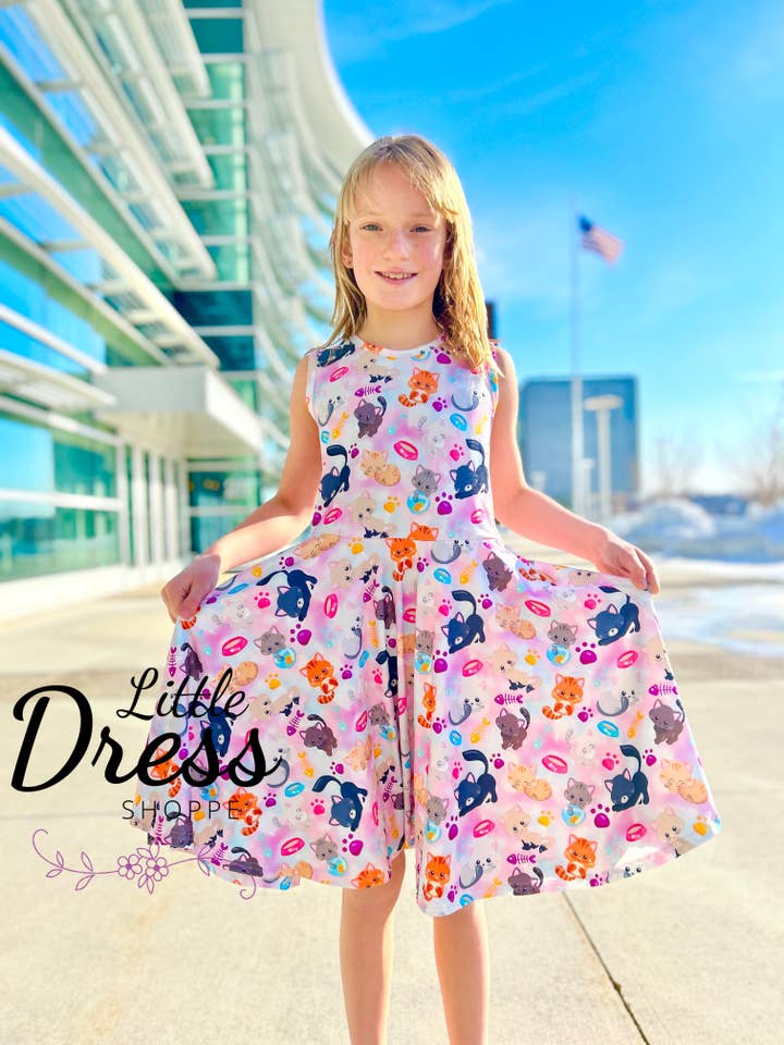 Kitty Tank and Half Sleeve Twirly Dress for wholesale by Little dress shoppe