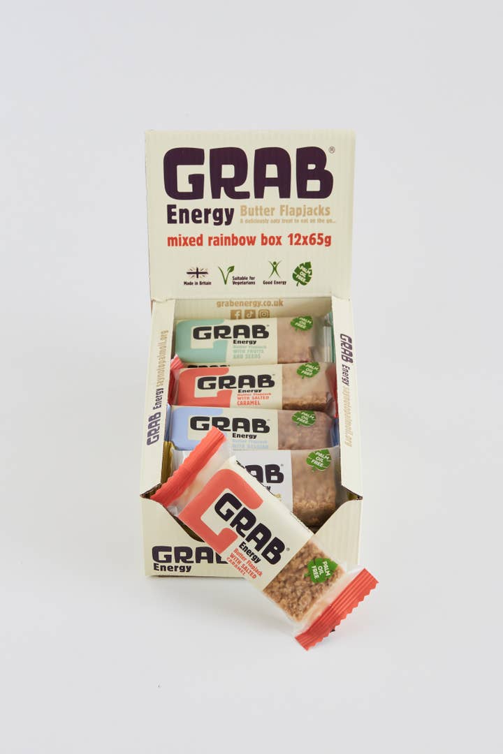 Jenks Brands Limited – wholesale Snack bar – Grab Energy Mixed Box of Butter Flapjacks 12x65g0