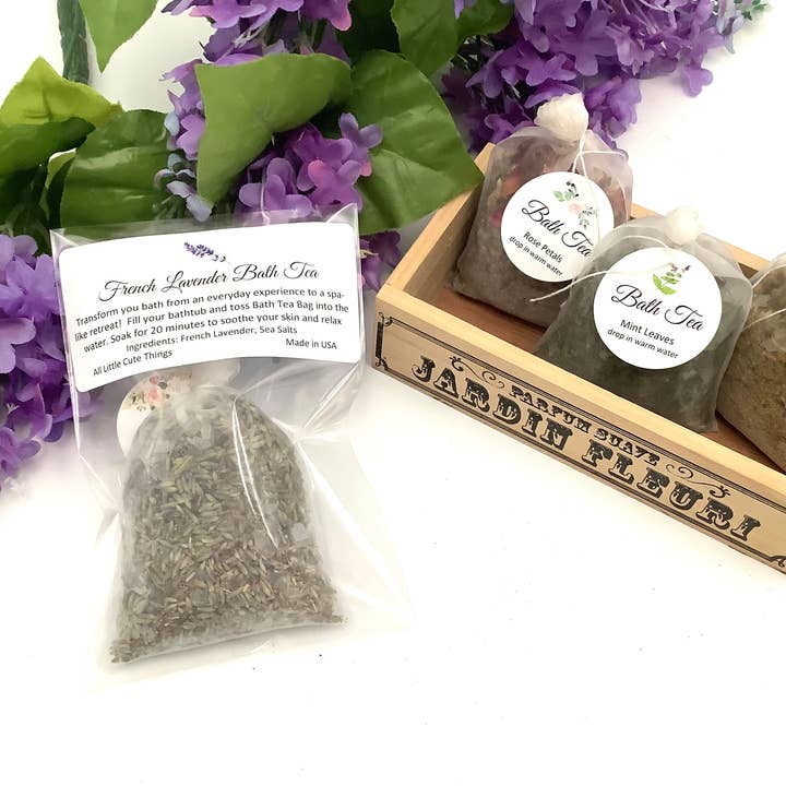 All Little Cute Things - Wholesale Bath Soak/Milk - Bath Tea Bags, Rose Petals and Sea Salts Spa Soak