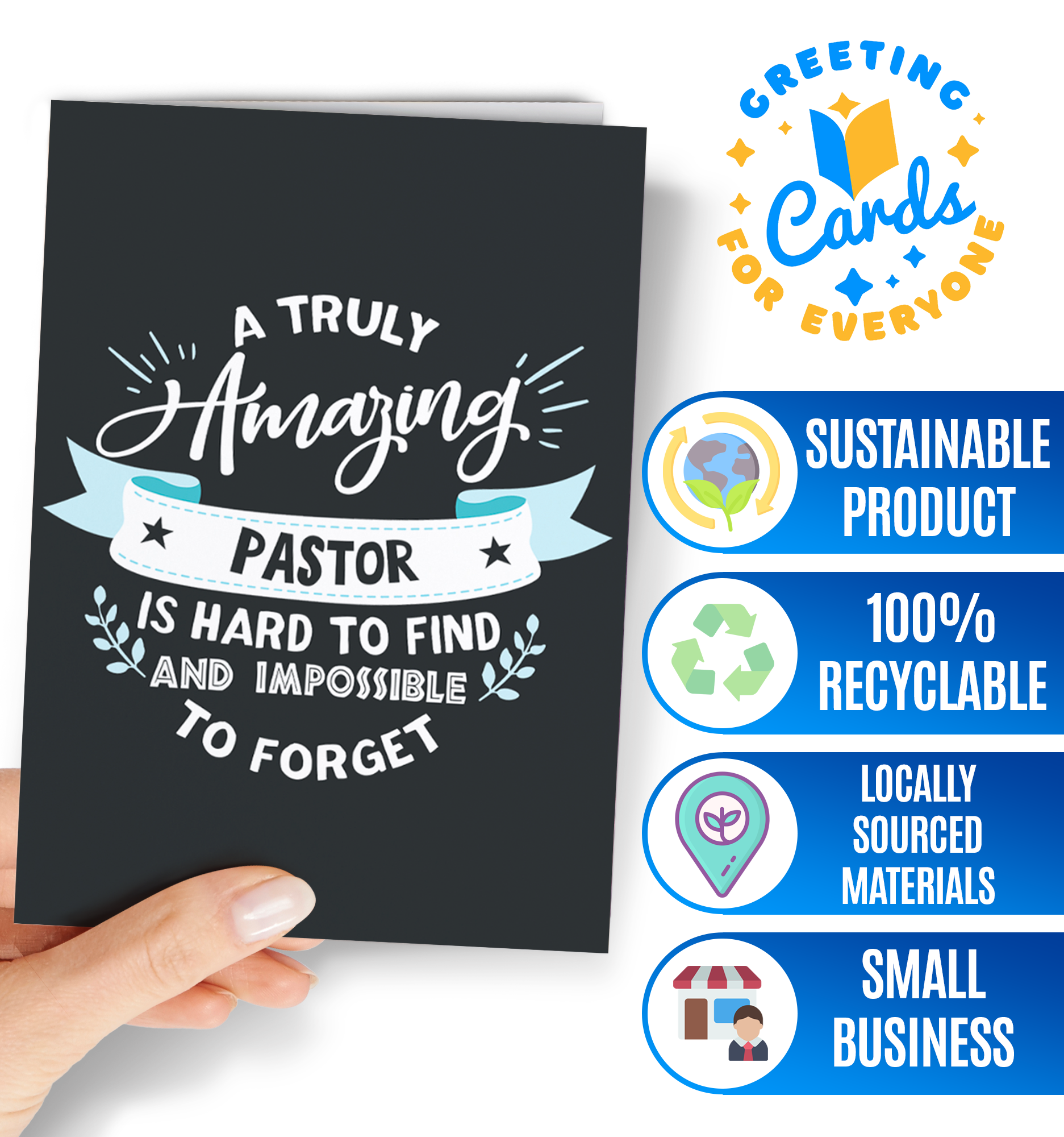 Greeting Cards for Everyone - Birthday Gifts - Wholesale Thank You Card - Pastor Thank You Card - Pastos Appreciation Gifts - GC0221