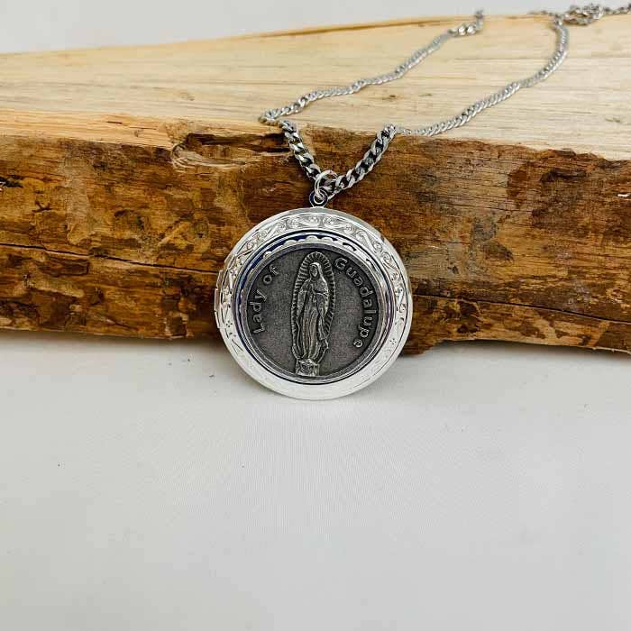 Oremus Mercy - Wholesale Locket Necklace - OLOG Filigree SS Locket w/ Chain 1.75”