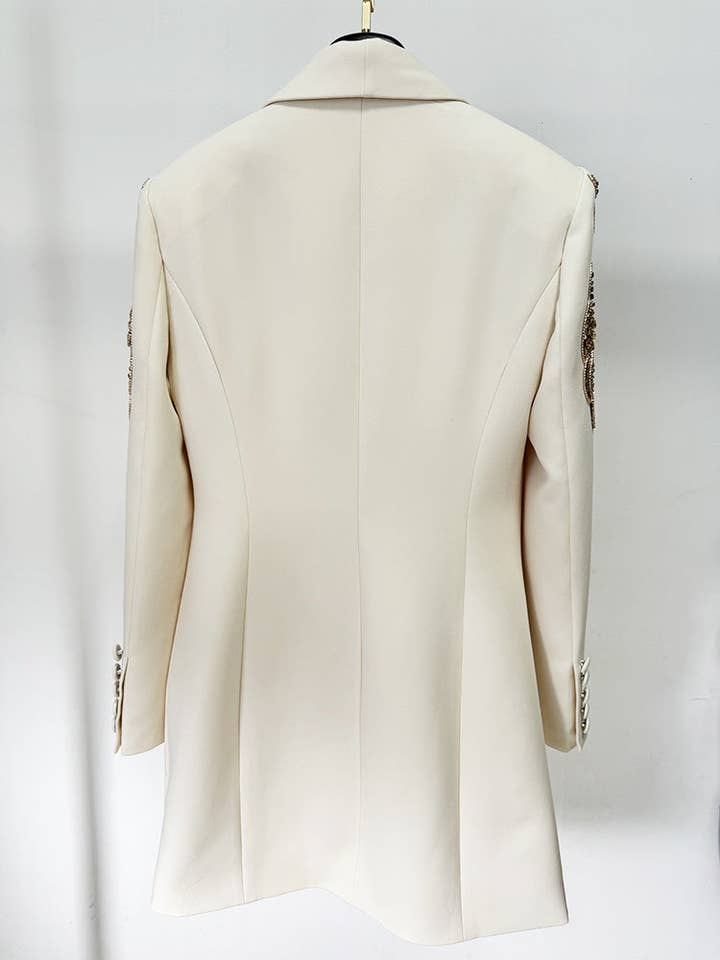 Ivory Beads Diamond Collar Dress for wholesale on Faire