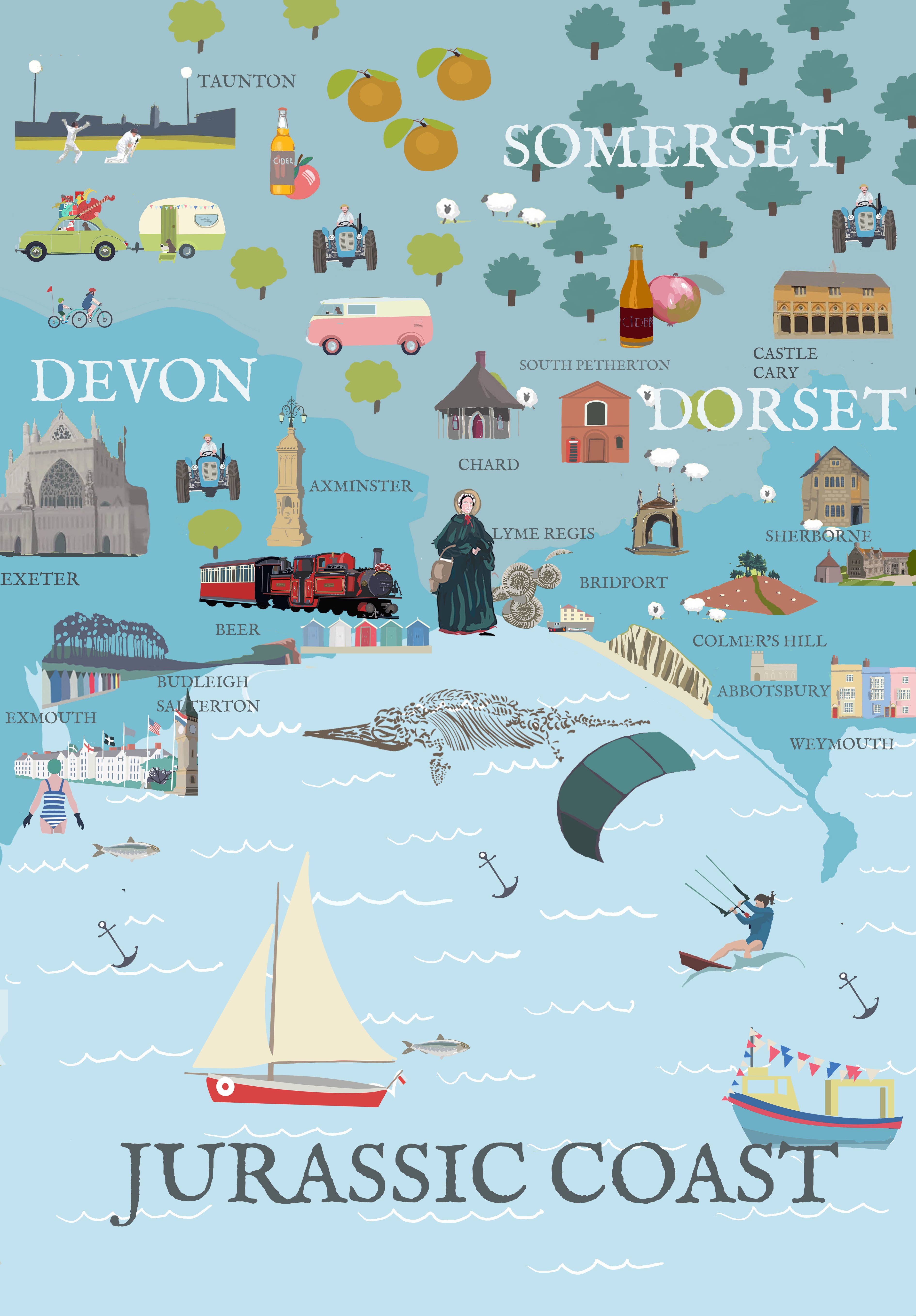 BETTY BOYNS MAPS - Vendita all'ingrosso Calamite - Magnete da Frigo con Mappa Illustrata44