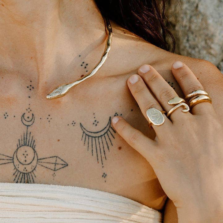 Dea Dia - Wholesale Band/Stacked Ring - Serpent Guardian Wrap Ring2