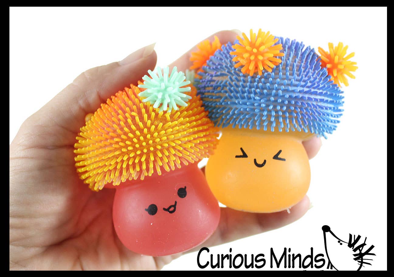 Curious Minds Toys - Wholesale Fidget Toy - Kids - 1 Mushroom Sugar Puffer Ball - Thick Glue/Gel Syrup Molasses18