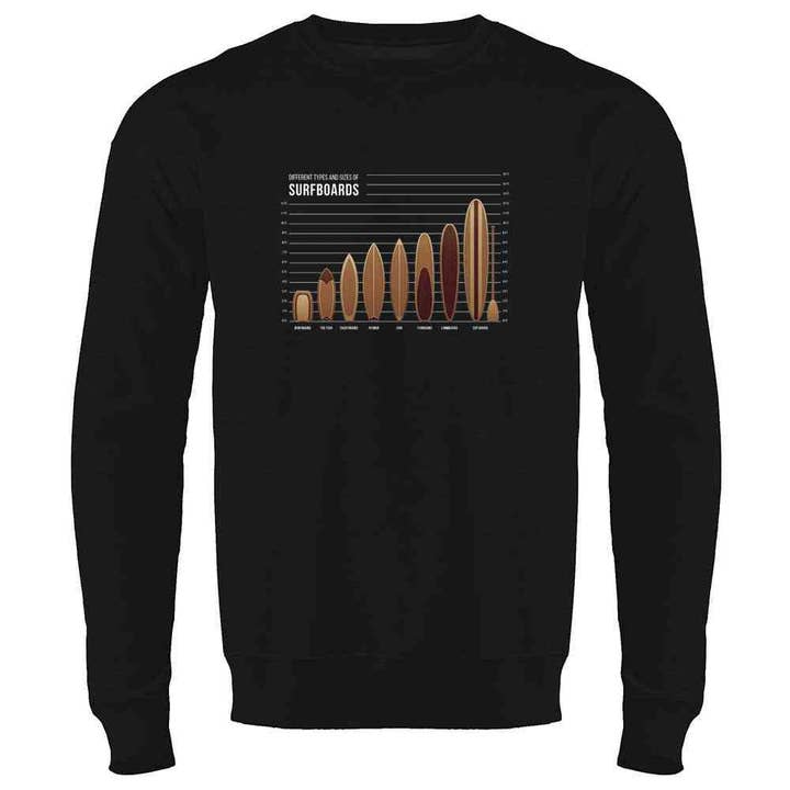 Pop Threads - Venta al por mayor Camiseta serigrafiada - Unisex - Tabla de tallas y tipos de tablas de surf Surfer Surfing Long Manga4