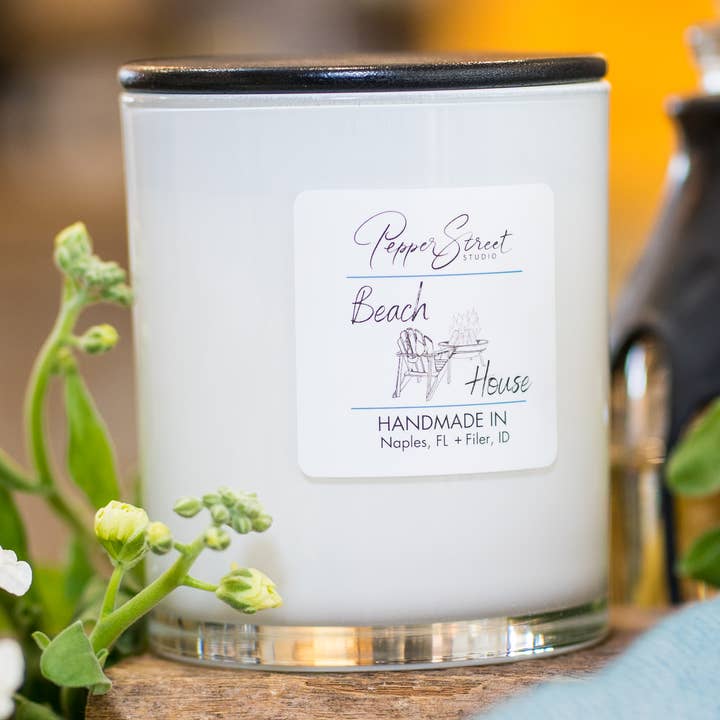 13 oz Soja-Kerzen+Holzdocht für den Großhandel von Pepper Street Studio