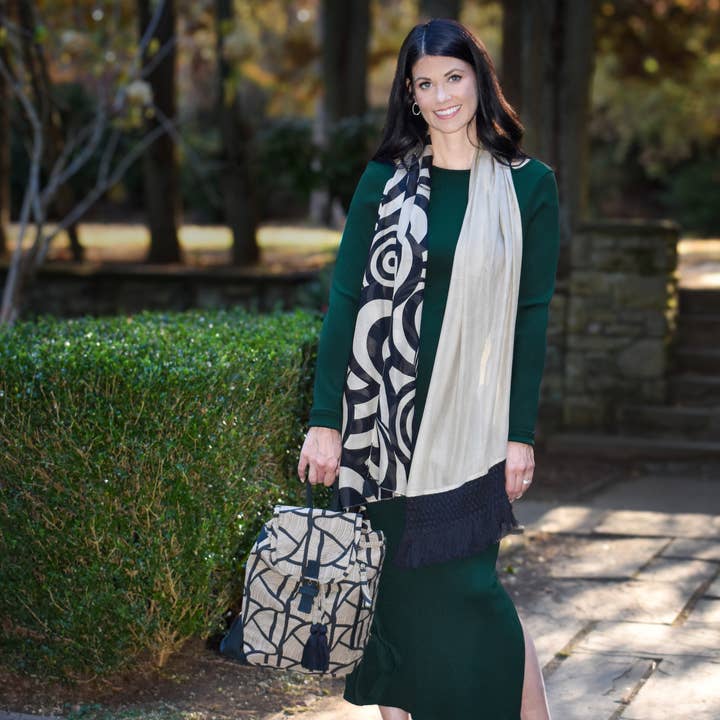 Ford Macrame End Scarf for wholesale by Dupatta Designs