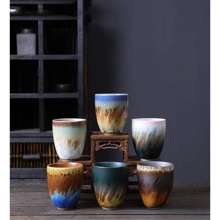 Gohobi (We cover U.S. import duties) - Wholesale Coffee/Tea Cup - Gohobi Hand-painted Japanese Style Colourful Tea Cup Yunomi9