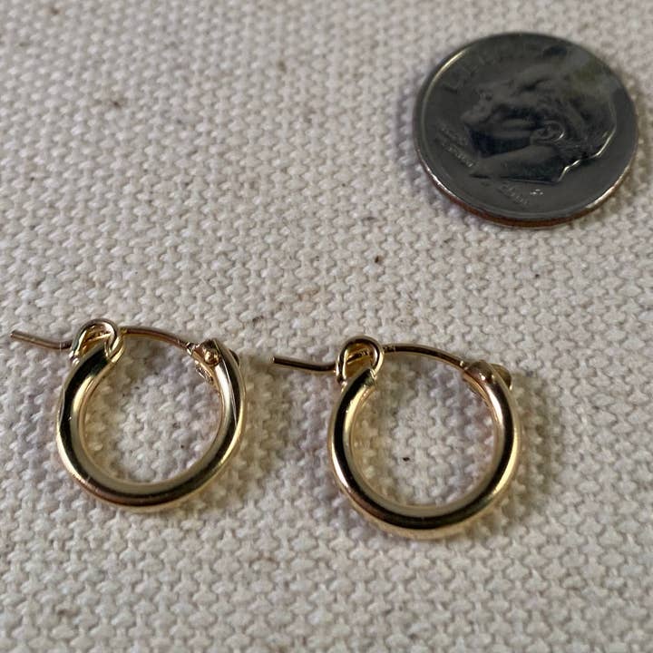 14K Gold Filled 13MM Eurowire Hoop Earring for wholesale by wild pearl