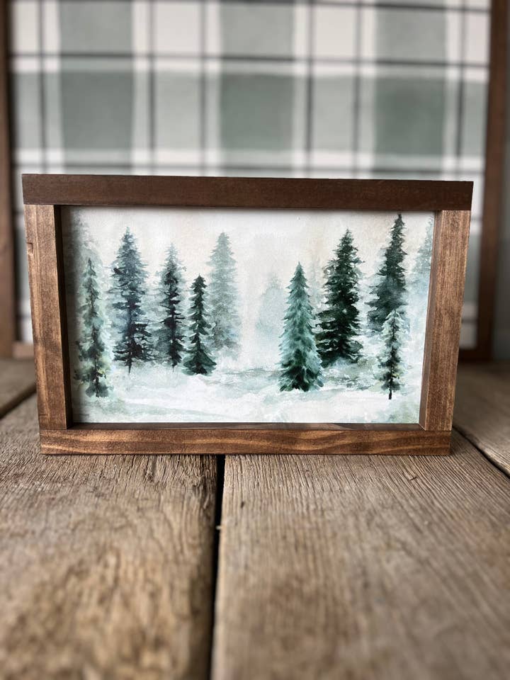 Evergreens Landscape | Christmas Winter Home Decor for wholesale by Lily and Sparrow