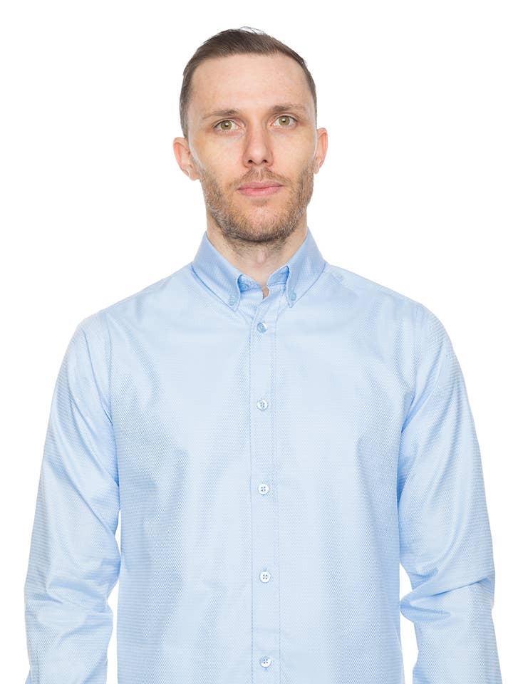 Blue Herringbone Dress Shirt for wholesale by Progoti