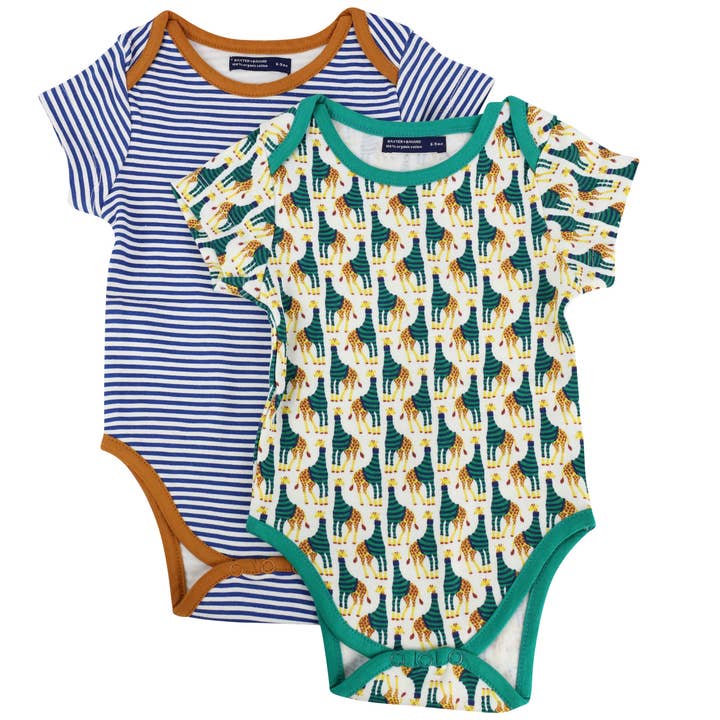 BAXTER + BAYARD Organic Cotton Onesies (2-Pack) Giraffe for wholesale by Baxter+Bayard