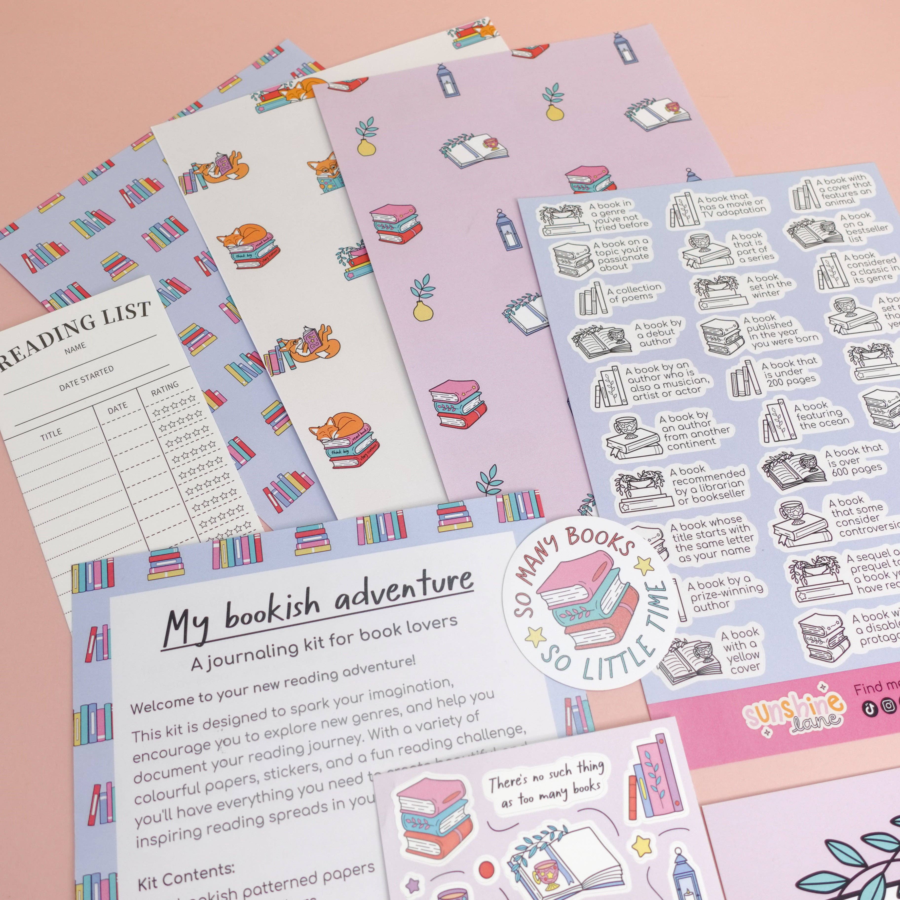 Sunshine Lane - Wholesale DIY Craft Kit - My Bookish Adventure: A journaling kit for book lovers2