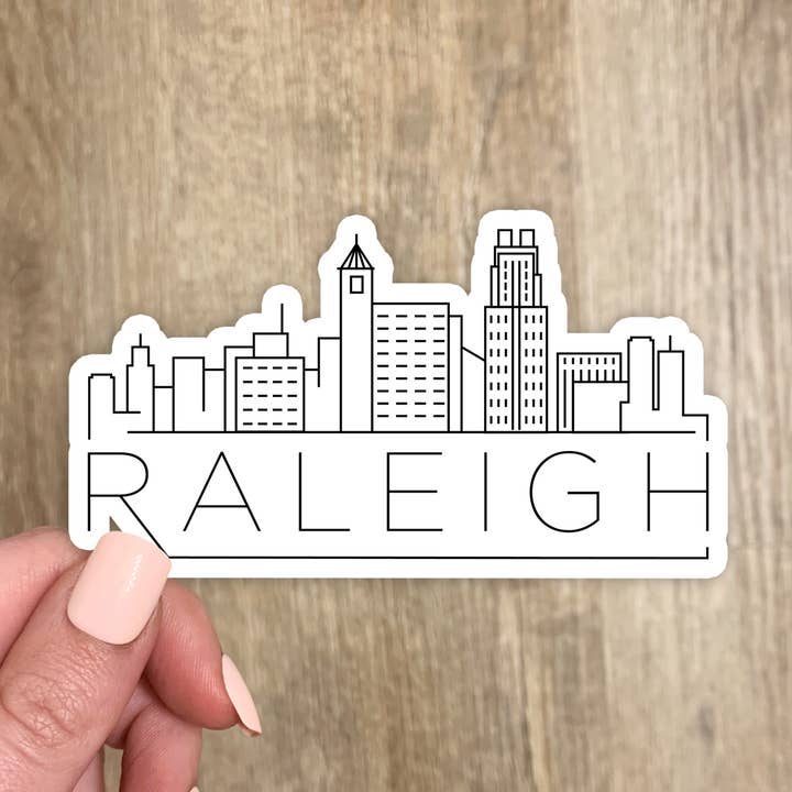 Raleigh Skyline Sticker (20 Color Options) for wholesale by The State Stickers