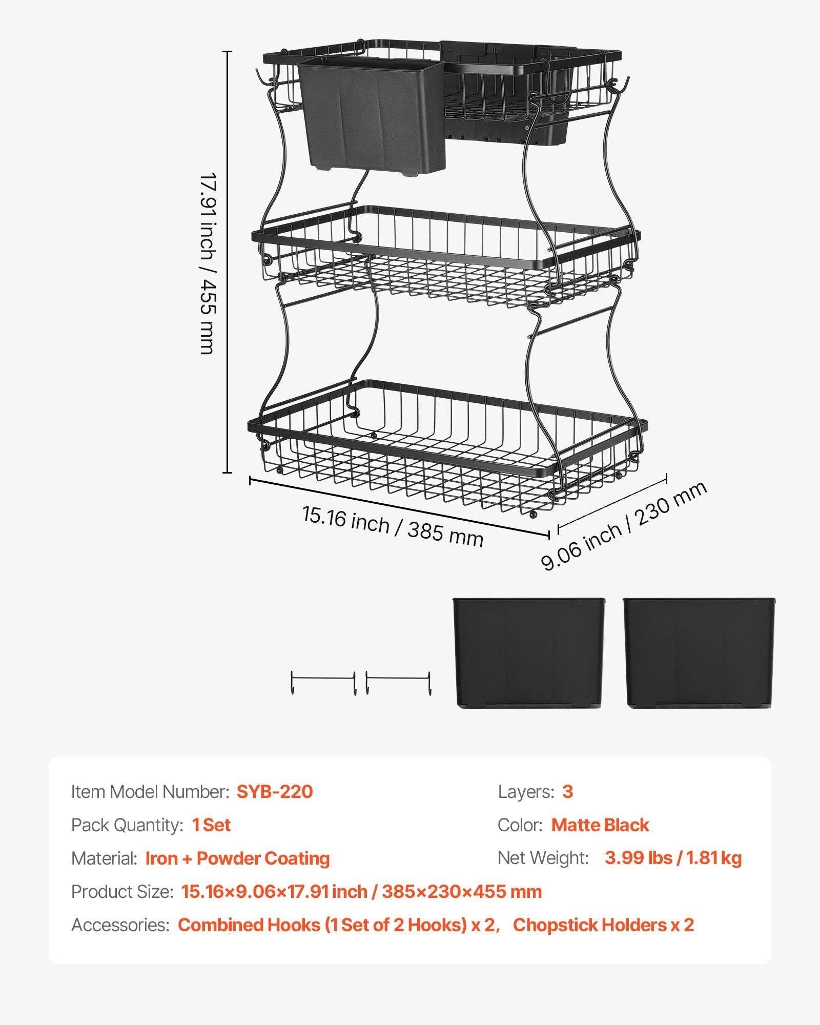Naomi's Happy Place Shop - Wholesale Fruit basket - 3 Tier Fruit Basket Bowl Kitchen Countertop Storage Stand Holder Banana Hanger6