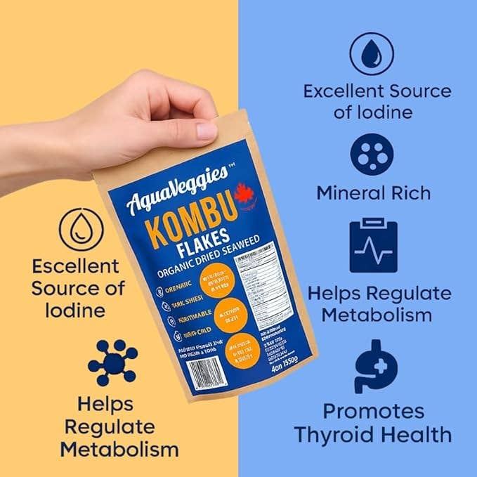 Aqua Veggies (Canada Shop) - Wholesale Dried/dehydrated vegetables - Organic Kombu Flakes (4 oz)3