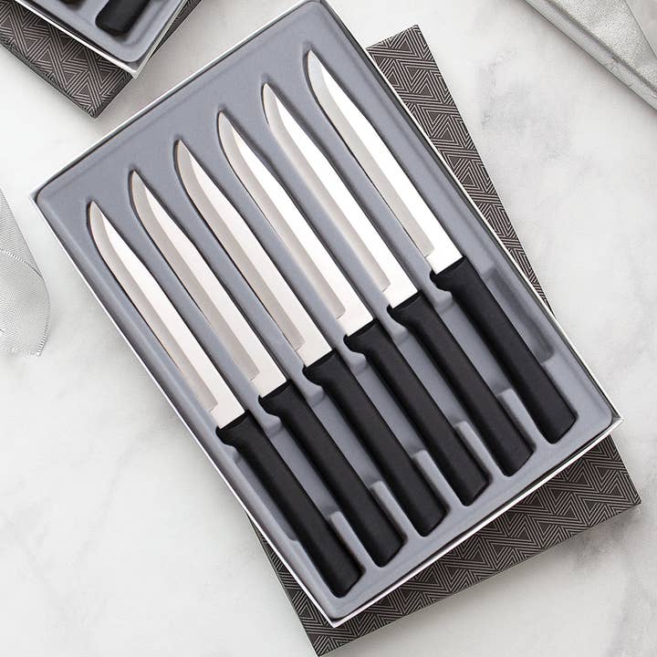 Black Six Utility/Steak Knives Gift Set for wholesale by Rada Cutlery