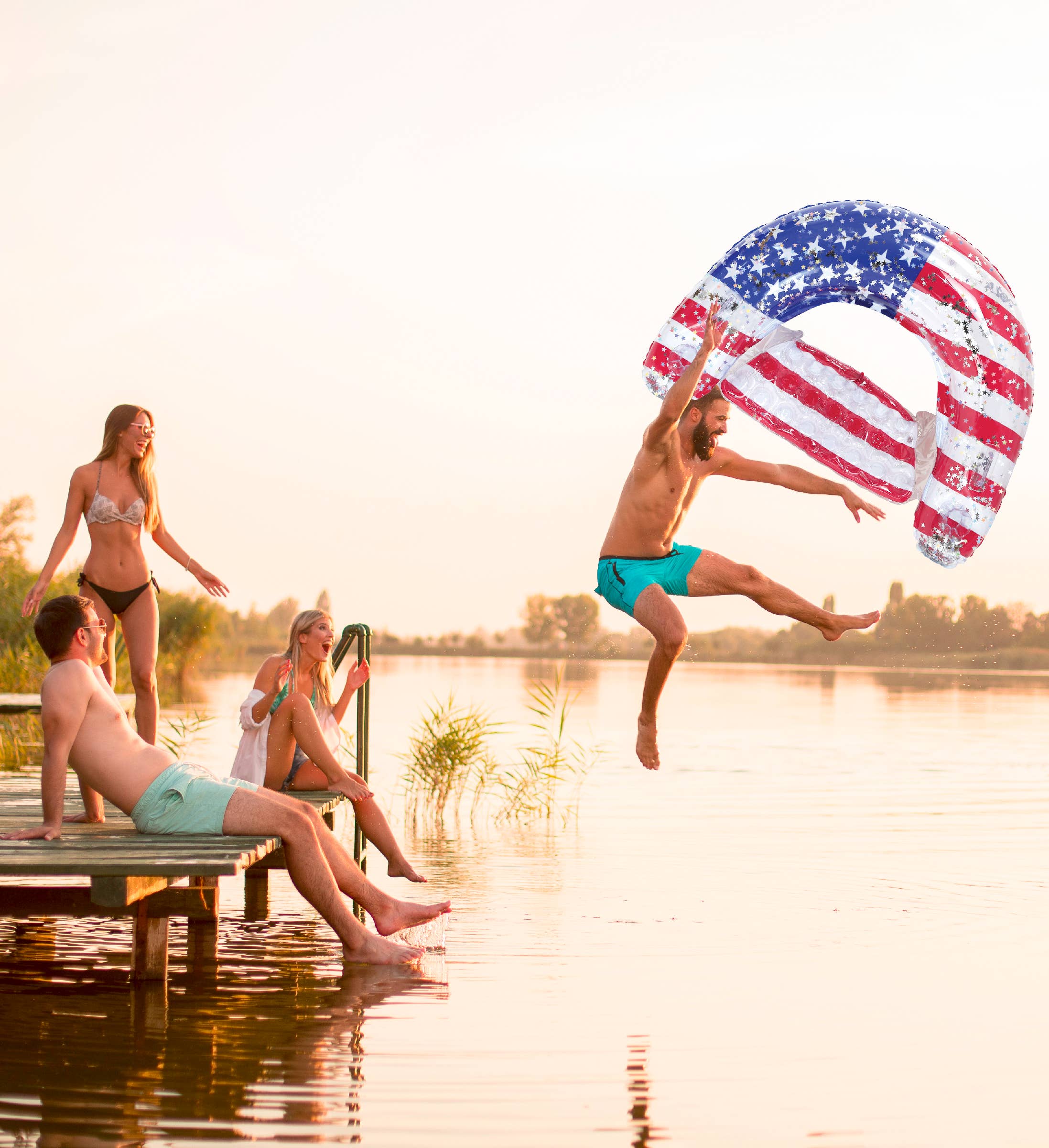 Cota Global - Wholesale Opblaasbaar speelgoed - Zwembad Drijver - Zwembadstoel - Amerikaanse Vlag3