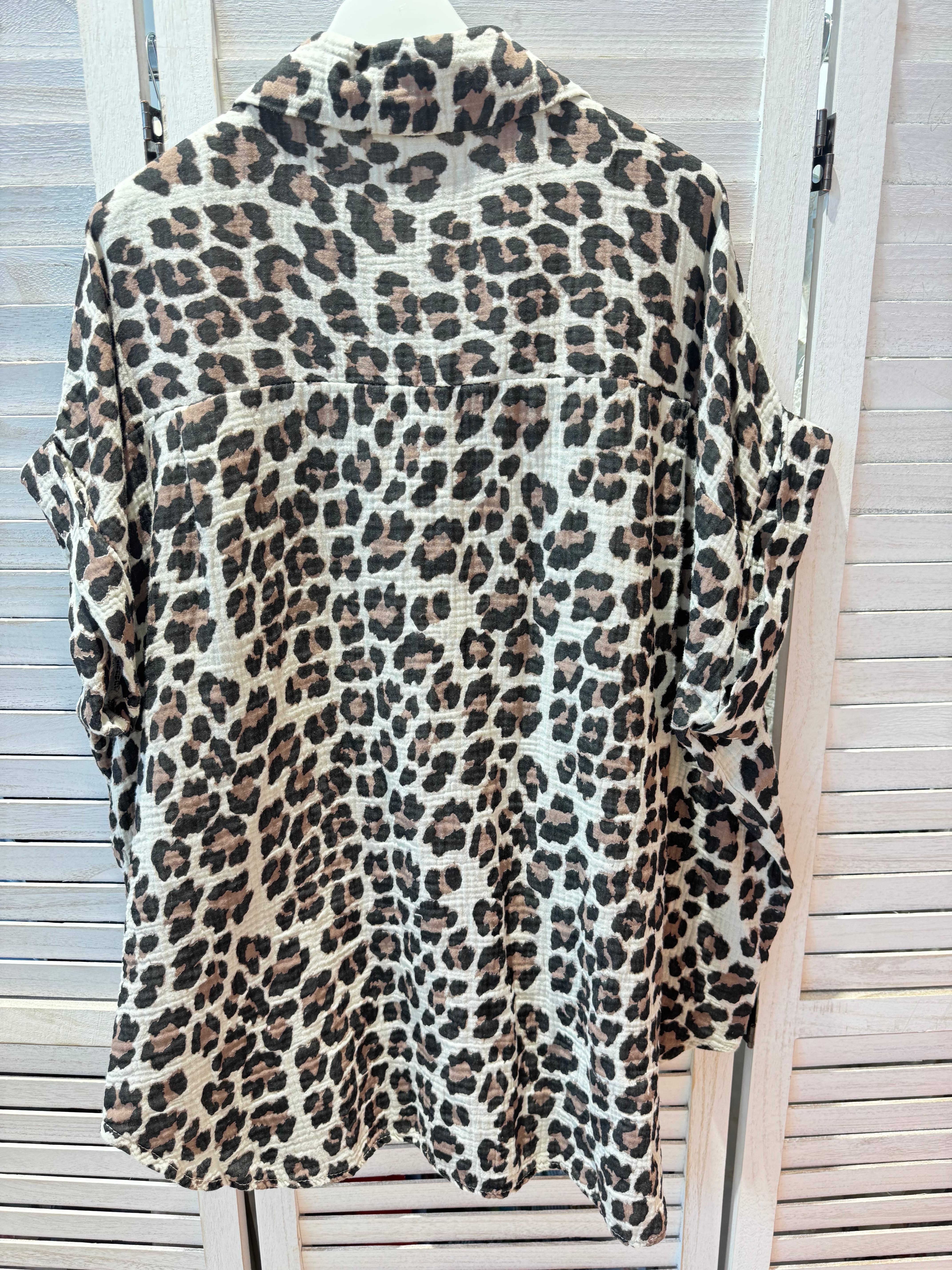 VICTORIA&ISAAC - Wholesale Button Down Shirt - Women's - Leopard Print Blouse - M1195 Leop4