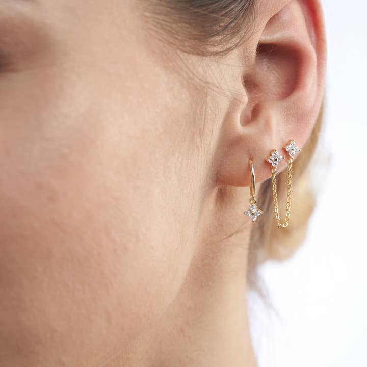 Diat - Wholesale Hoop Earrings - flower earrings - cartilage earrings - helix hoop5