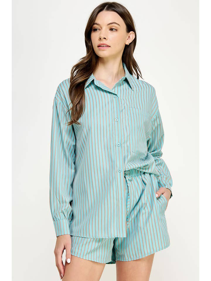 Strut & Bolt - Venta al por mayor Camisa con botones - Mujer - Camisa extragrande de rayas