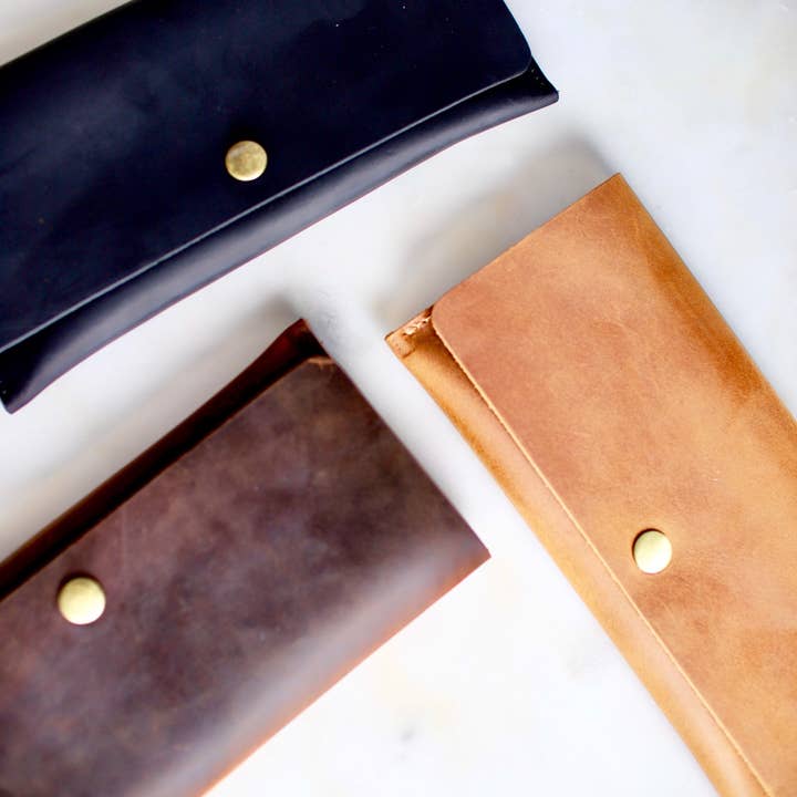 The Cali Clutch for wholesale by Flint Leather Co.