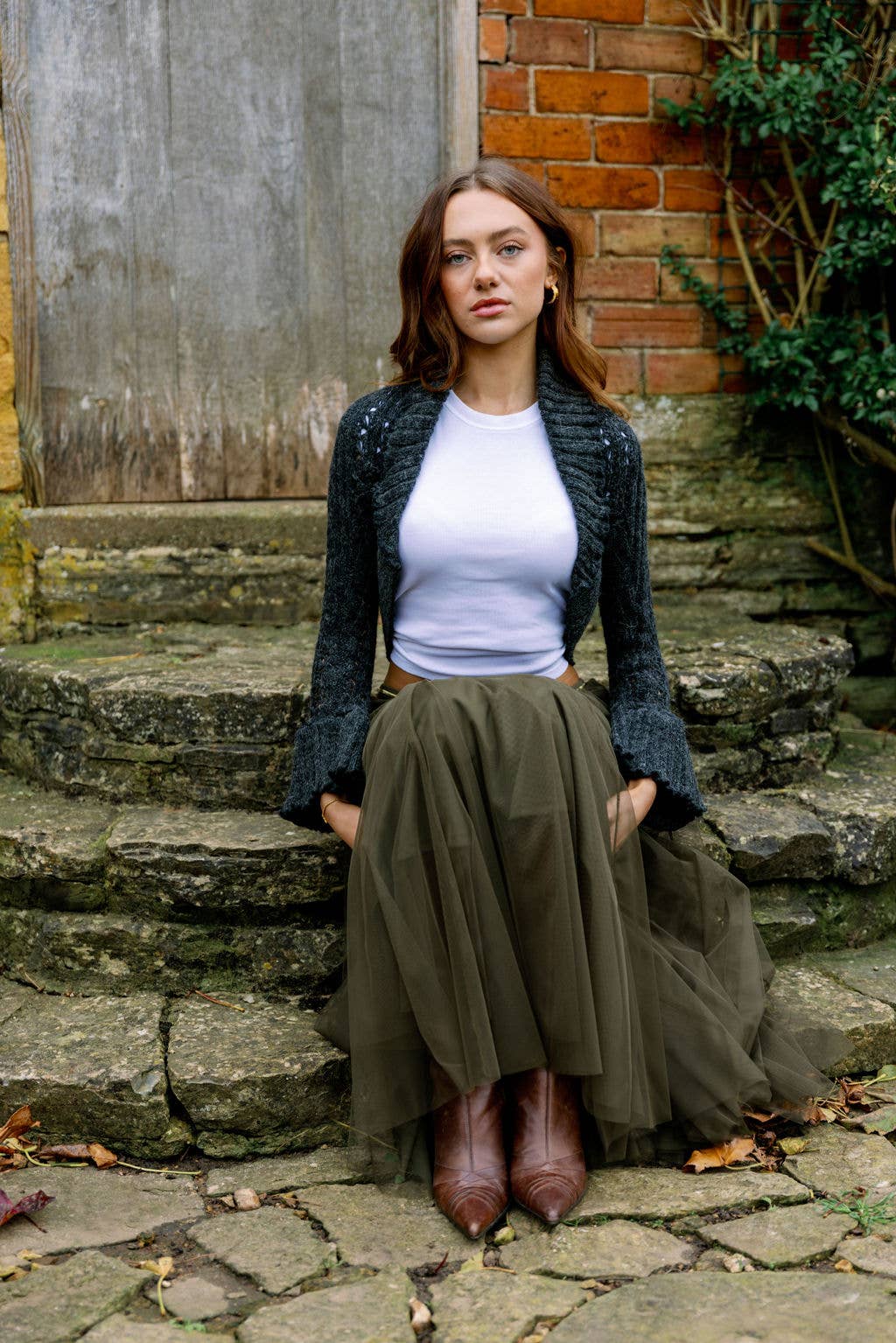 Last True Angel - Wholesale Skirt - Women's - Tulle Layer Skirt in Olive Green2