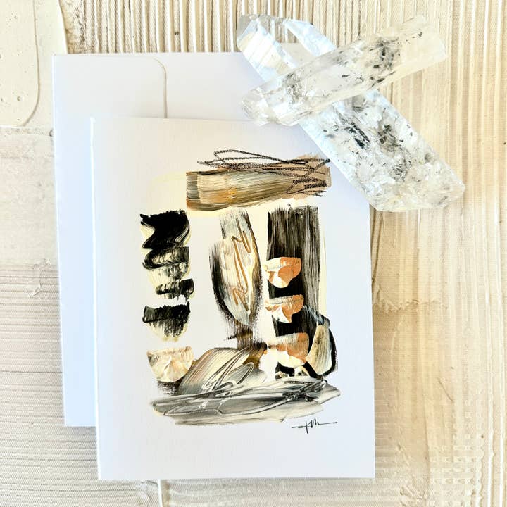 Tarjetas de arte moderno pintadas a mano, minimalistas en capas, n.º 13 para venta al por mayor de Quartz Row