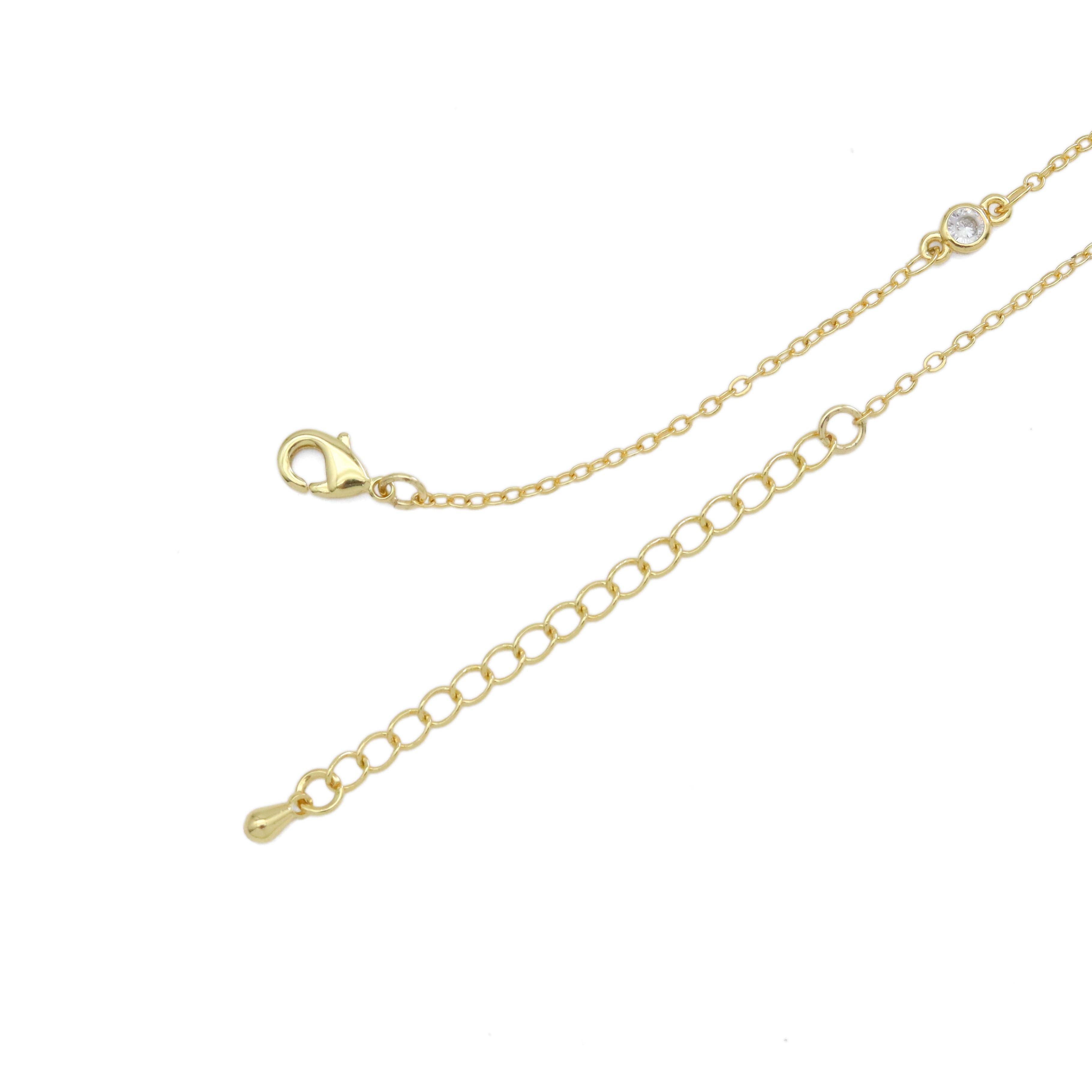 BestBeads&Beyond - Wholesale Link & Chain Bracelet - CZ Gold Silver CZ link Chain Hand Jewelry, Sku#EF5572
