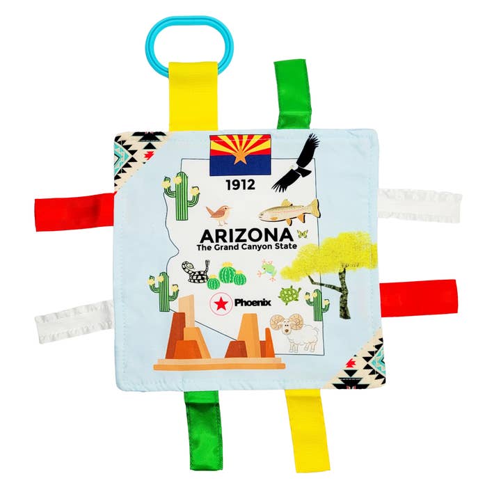 Arizona Toy Teaches State Learning Crinkle Tag Square 8"x 8" for wholesale by Baby Jack and Company