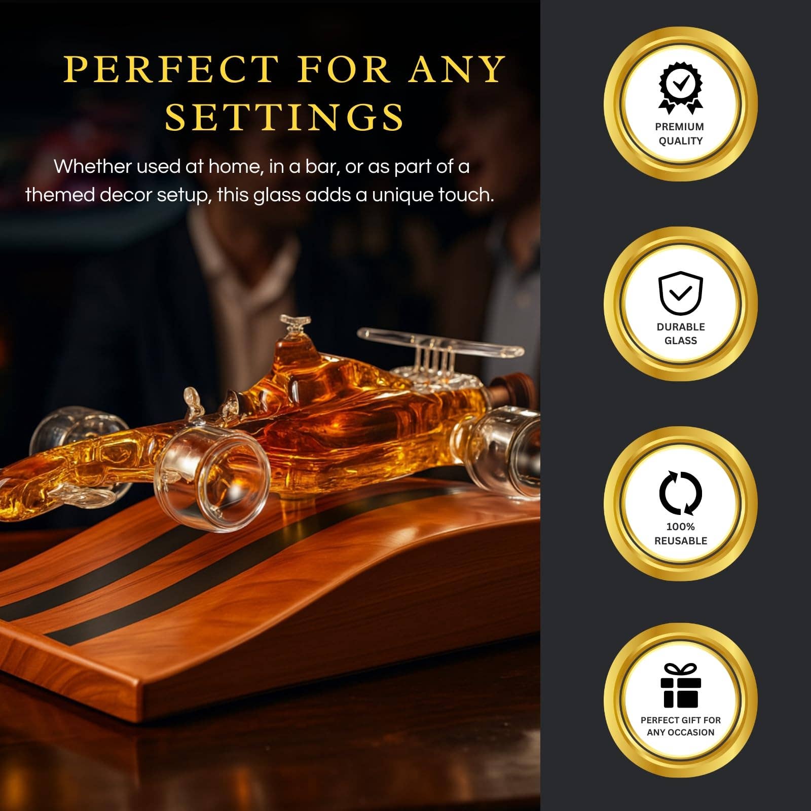 The Wine Savant /  Khen Glassware – Engroshandel Karaffel – F1 Racerbil Whisky Karaffel - 8,12 oz - Scotch, Bourbon2