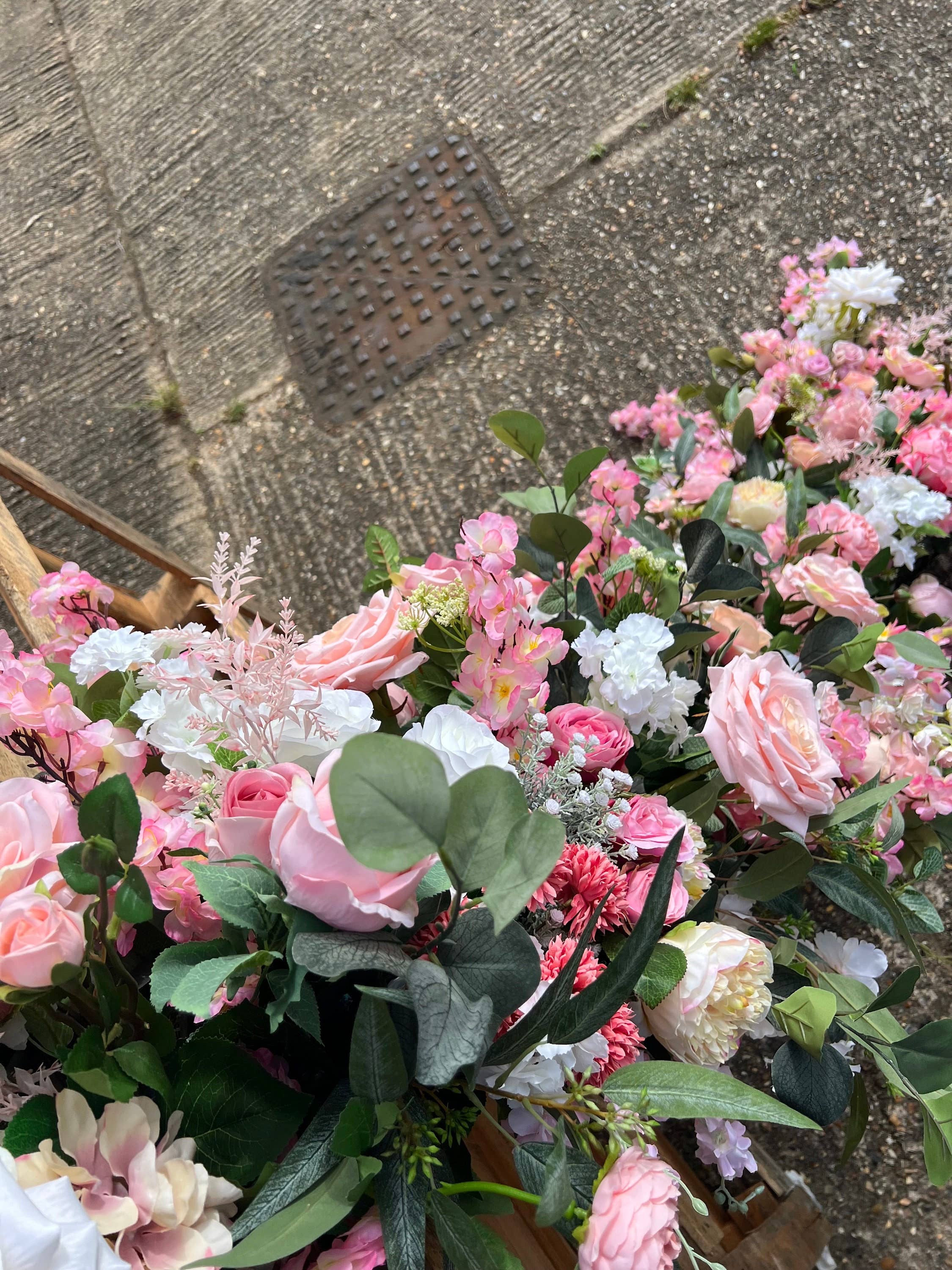 IVY CRUZ - Wholesale Bunting/Garland - Pink Flower Garland, Summer Flower Garland, Pink Artificial3