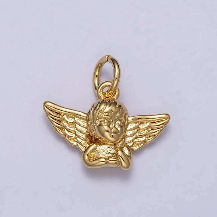 Aim Eternal - Wholesale Individual charm/pendant - Cherub Baby Angel Valentine Puffed Add-On Charm in Gold & Silver | AC316 AC317